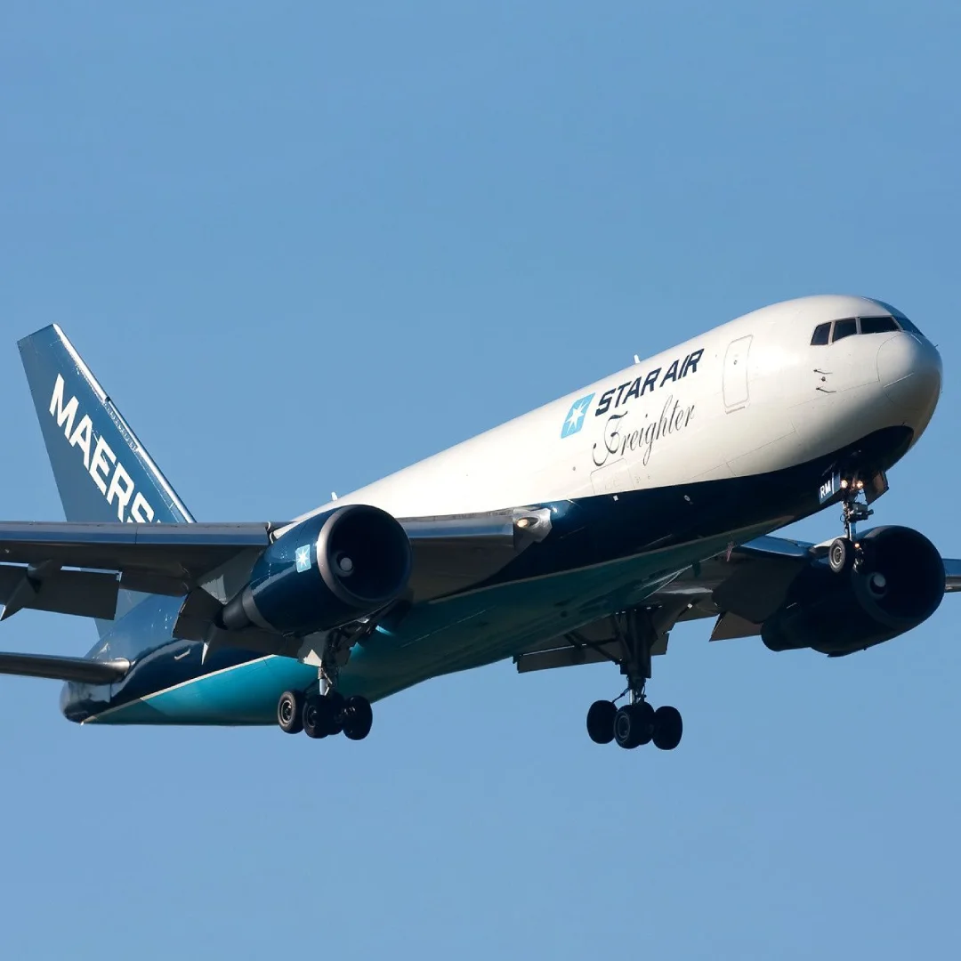 A flying Maersk plane.