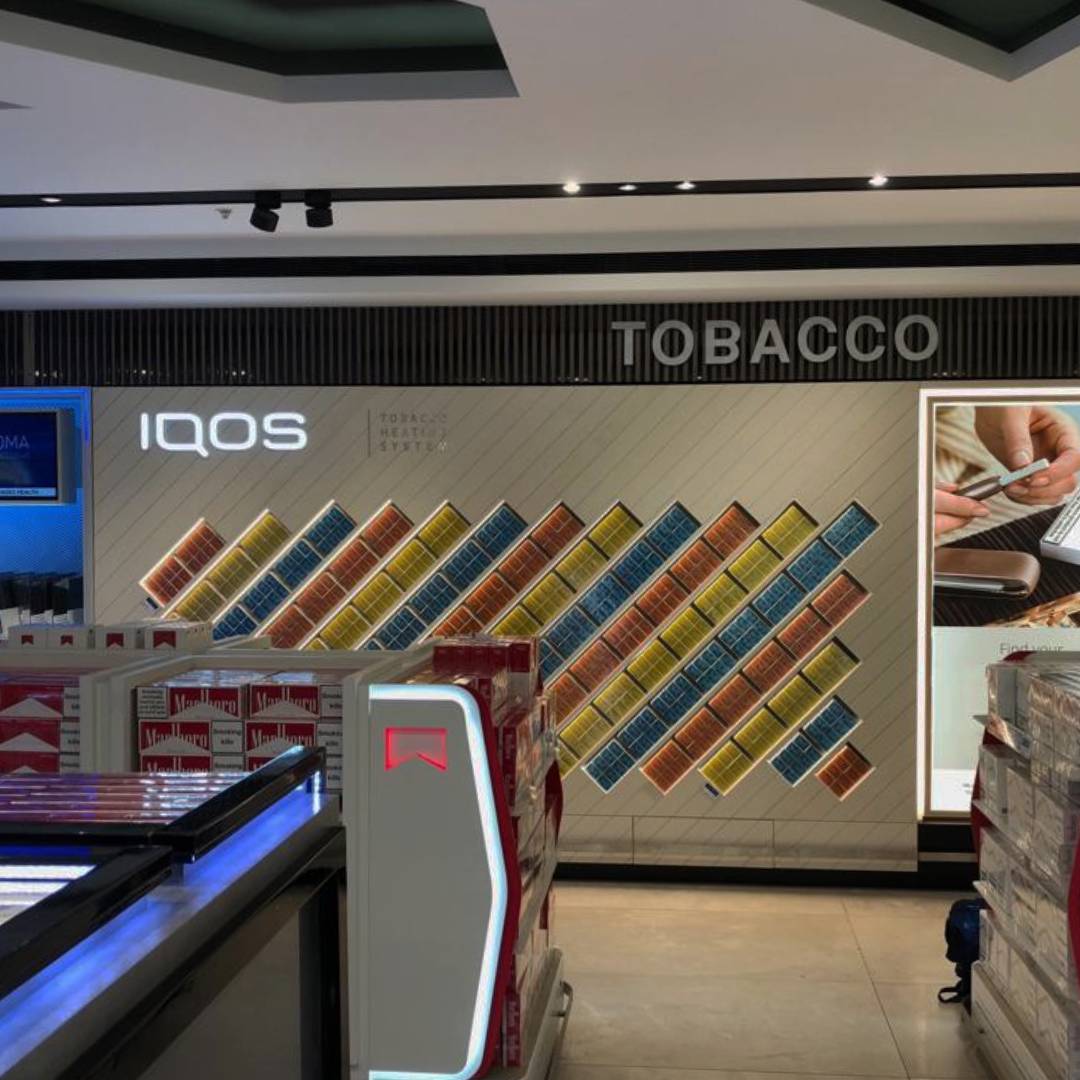 Tobacco and IQOS stand in Beirut Duty Free
