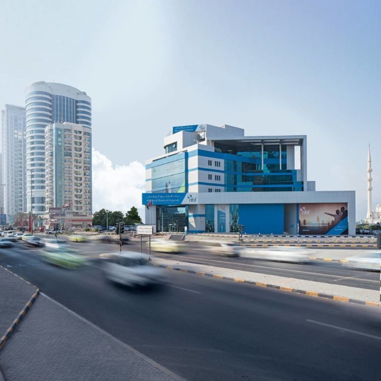 A picture of the NBF bank taken from the other side of the road.