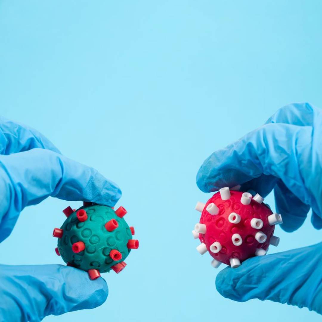 Two particles of Omicron and Delta variants