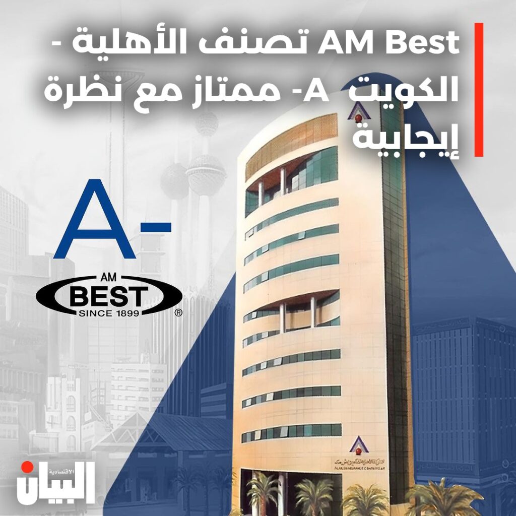 AM Best تصنف الأهلية – الكويت A- ممتاز مع نظرة إيجابية