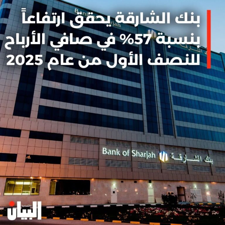 بنك الشارقة يحقق ارتفاعاً بنسبة %57 في صافي الأرباح للنصف الأول من عام 2025