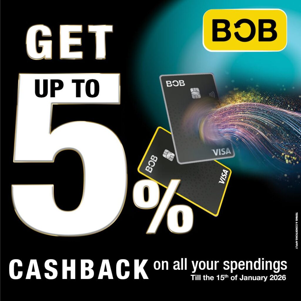 5٪؜CashBack في محفظتك الرقمية! هدية مميزة من BOB Financeخلال فترة الاعياد